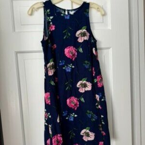 Blue floral print dress